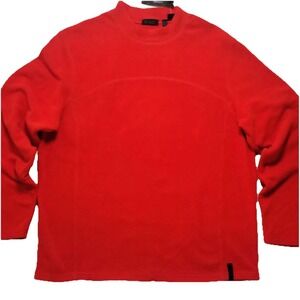 Vintage DKNY Pullover Sweatshirt 90s Y2K Mock Neck Fleece Red Orange NWT New